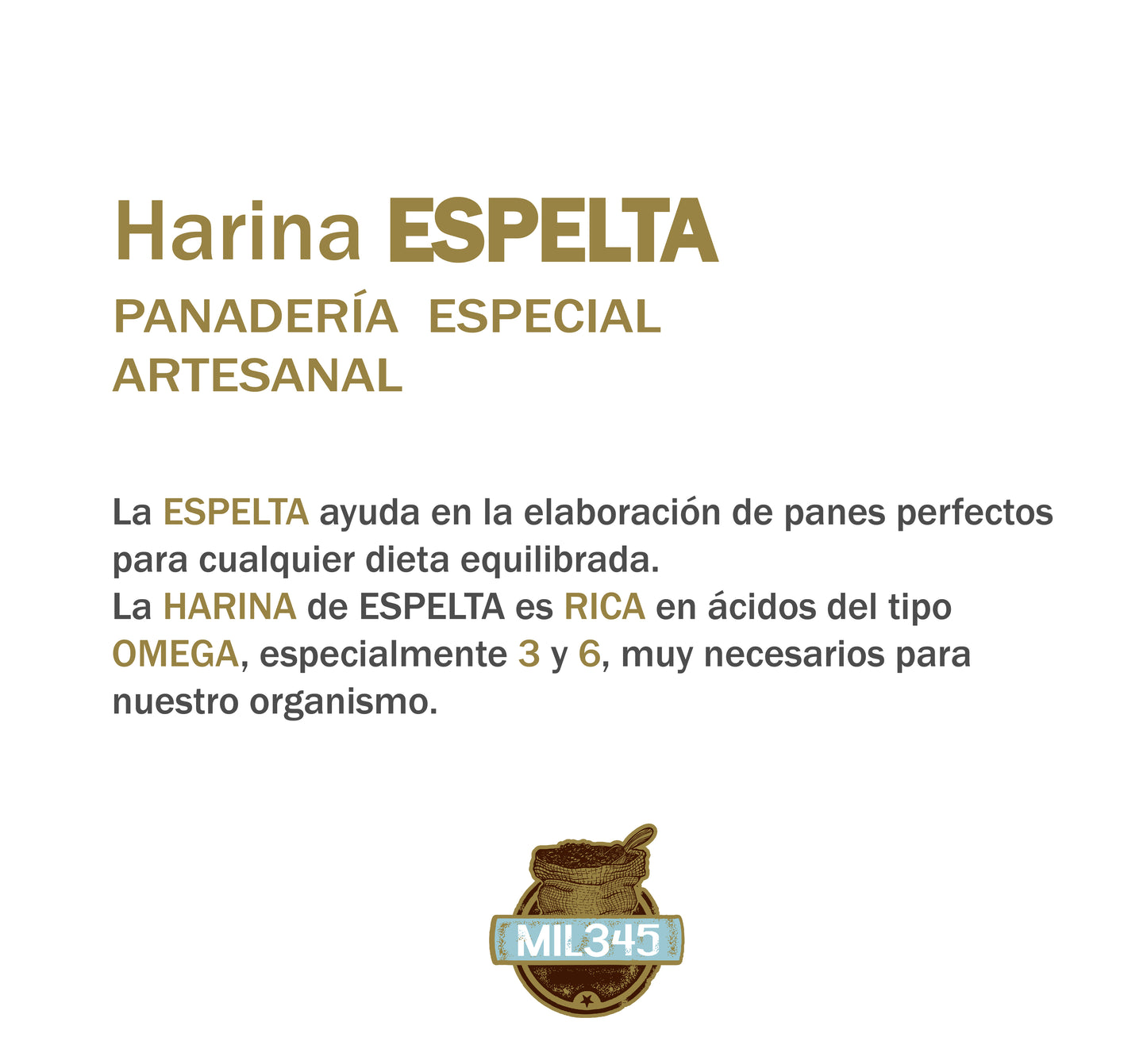 Harina de Espelta Artesanal Cultivo Ecológico